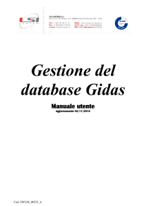 Manuale d`uso - Gidas Database Management