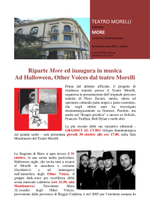 Riparte More ed inaugura in musica Ad Halloween, Other Voices dal