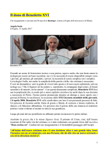 Il dono di Benedetto XVI