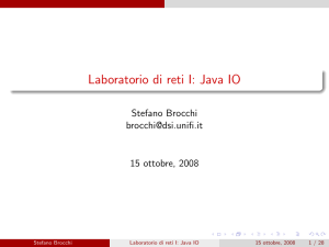 Laboratorio di reti I: Java IO