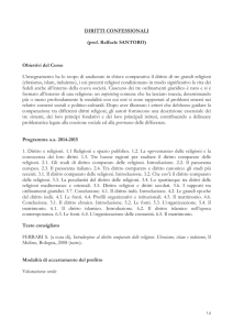 DIRITTI CONFESSIONALI - Prof. Antonio Fuccillo