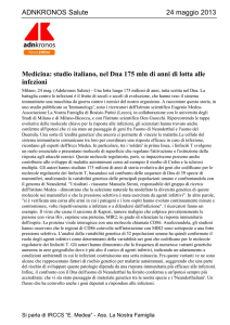 studio italiano, nel DNA 175mln di anni di lotta alle infezioni