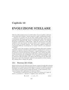 evoluzione stellare - Classe dei corsi di laurea in Fisica