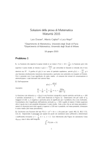 Soluzioni della prova di Matematica Maturit`a 2015