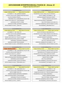 GIOVANISSIMI INTERPROVINCIALI FASCIA B