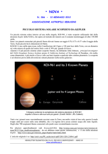 Piccolo sistema solare scoperto da Kepler