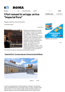 I Fori romani in un`app: arriva "Imperial Fora"