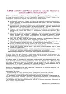 Carta costitutiva del “Forum per i Beni comuni e l`Economia