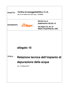 allegato 10 Relazione tecnica dell`impianto di depurazione delle