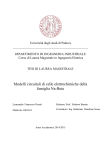 Modelli circuitali di celle elettrochimiche della famiglia Na-Beta