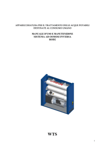 manuale d`uso e manutenzione sistema ad osmosi inversa