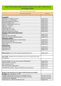 elenco prestazioni ambulatoriali erogate dall`unita` operativa