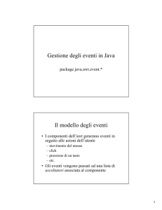 Gestione degli eventi in Java Il modello degli eventi