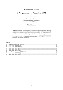 Esercizi da esame di Programmazione Assembler MIPS