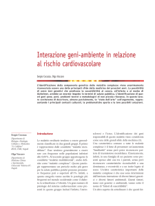 interazione gene-alimentazione nelle patologie cardiovascolari