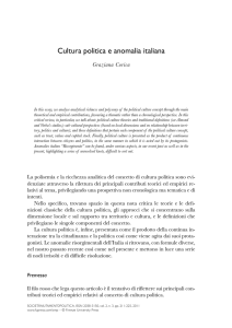 Cultura politica e anomalia italiana