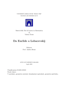 Da Euclide a Lobacevskij - mat.uniroma3