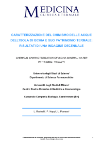 caratterizzazione del chimismo delle acque dell`isola di ischia e suo