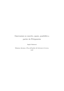 Osservazioni su concetto, spazio, possibilità a partire da Wittgenstein