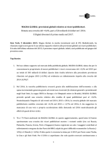 MAGNA GLOBAL: previsioni globali relative ai ricavi pubblicitari