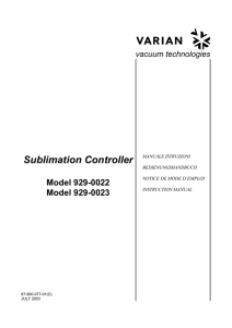 Varian Sublimation pump controller
