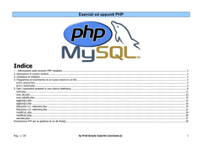 Esercizi ed appunti PHP