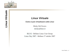 Lin ux V irtuale Linux Virtuale - Belluno Linux User Group