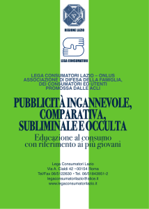 pubblicità ingannevole, comparativa, subliminale e occulta