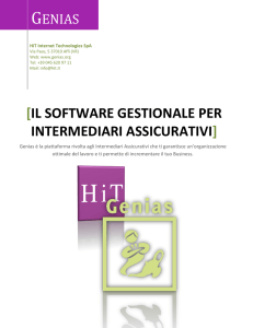 il software genias - Intermediari Assicurativi