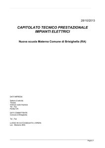 CTPE - Capitolato Tecnico Prestazionale Impianti Elettrici