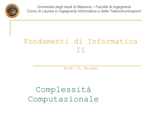 Complessità Computazionale - Università degli Studi di Messina