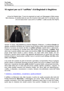 10 ragioni per cui il “califfato” d`al-Baghdadi è illegittimo