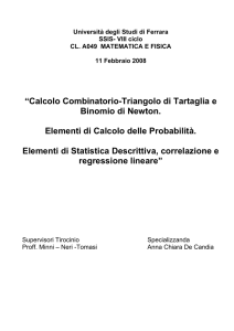 Calcolo Combinatorio-Triangolo di Tartaglia e - INFN