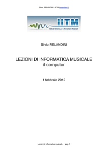 Informatica musicale - Istituto Superiore di Studi Musicali Vincenzo