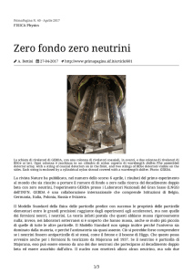 Zero fondo zero neutrini
