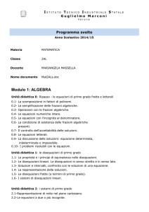 Modulo 1: ALGEBRA - Marconi home page