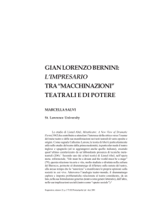 Gian Lorenzo Bernini: L`impresario tra “macchinazioni” teatrali e di