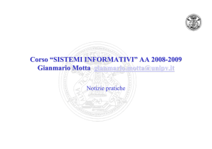 Corso “SISTEMI INFORMATIVI” AA 2008-2009