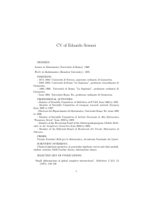 CV of Edoardo Sernesi - mat.uniroma3