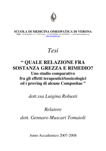 Quale relazione fra sostanza grezza e rimedio?