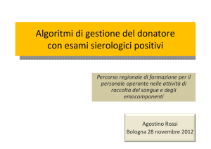 Algoritmi di gestione del donatore con esami sierologici positivi