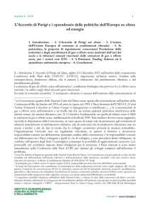 L`Accordo di Parigi e i paradossi delle politiche