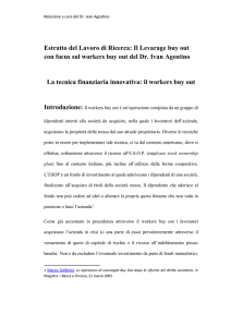 Il Levarage buy out con focus sul workers buy out del Dr. Ivan