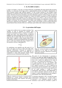 3 - IL FLUIDO ACQUA 3.1 - La pressione dell`acqua