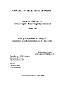 Acidi grassi polinsaturi omega 3: modulazione del metabolismo del