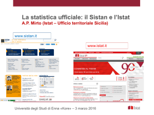 La statistica ufficiale: il Sistan e l`Istat