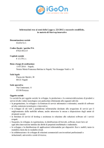 Informazioni rese ai sensi della Legge n. 221/2012 e