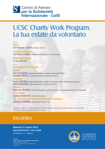 UCSC Charity Work Program. La tua estate da