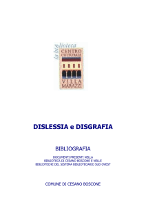 bibliografia dislessia e disgrafia - Comune di Ferrara