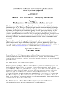 Call for Papers on Modern and Contemporary Italian Cinema For the